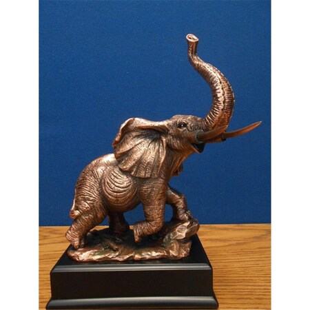 Dwellingdesigns F Elephant Bronze Plated Resin Sculpture - 8.5 x 6 x 10.5 in. DW2619756